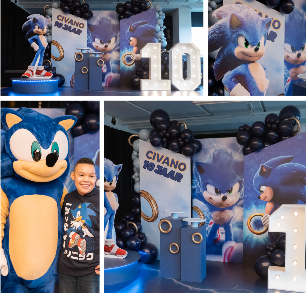 Setting Sonic feest blauwe ballonnen verrytale events